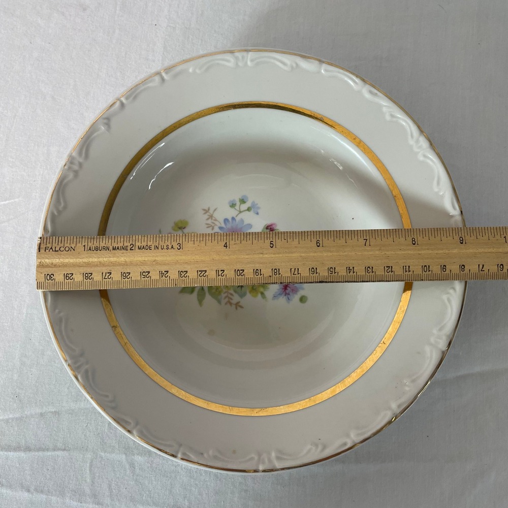 SC Floral‎ Soup Bowls Set of 6 Gold Trimmed Rose Flower Design - Picture 4 of 6